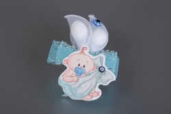 Nikahseker Baby eingewickelt Blau Junge Geburt 