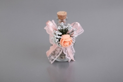 Nikahseker Glasflasche mit Lachsfarbender Blume