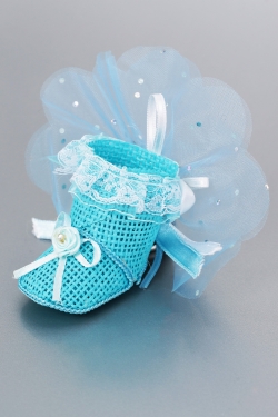 Nikahseker Schuh Blau mit blauer Rose Junge Geburt