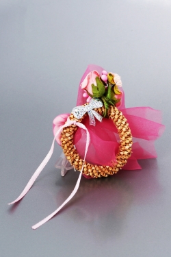 Nikahseker Ring mit rosane Rosen und Tüll 