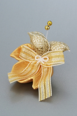 Nikahseker Blatt Figur in gold mit Schleife und goldene Details 