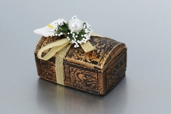 Nikahseker Schachtel in braun mit Schleife und Blume 