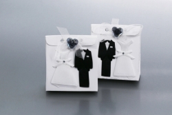 Nikahseker Pappschachtel mit Brautpaar Bekleidung